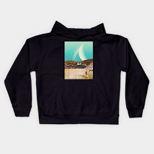 By The Lake - Space Aesthetic, Retro Futurism, Sci-Fi Kids Hoodie